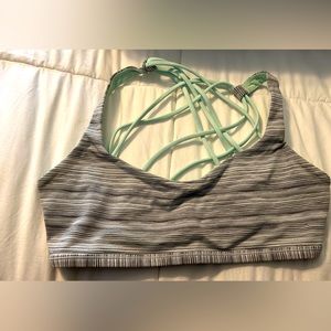 Lululemon Size 6 Strapless Multicolored and Mint Sportsbra